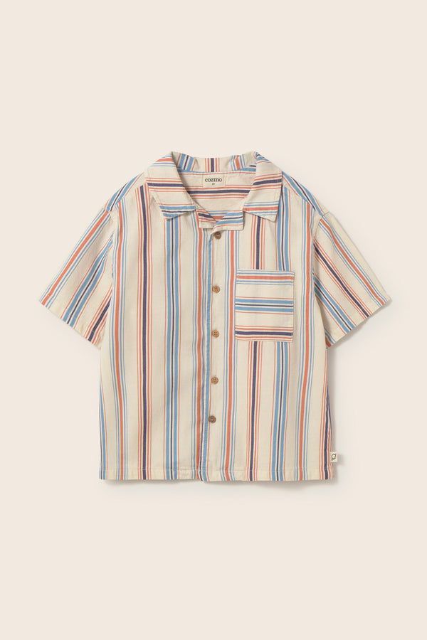 Striped Cotton Shirt (Ivory)