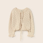 Openwork Tricot Baby Cardigan (Ivory)