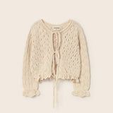 Openwork Tricot Baby Cardigan (Ivory)