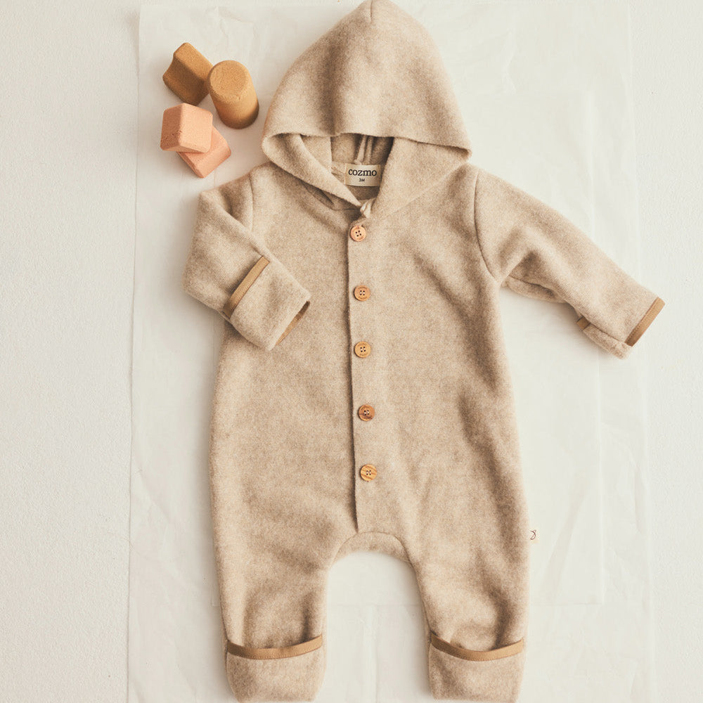 Bamboo Baby Bearsuit (Stone)