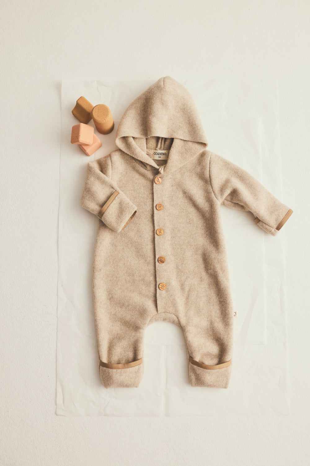 Bamboo Baby Bearsuit (Stone)