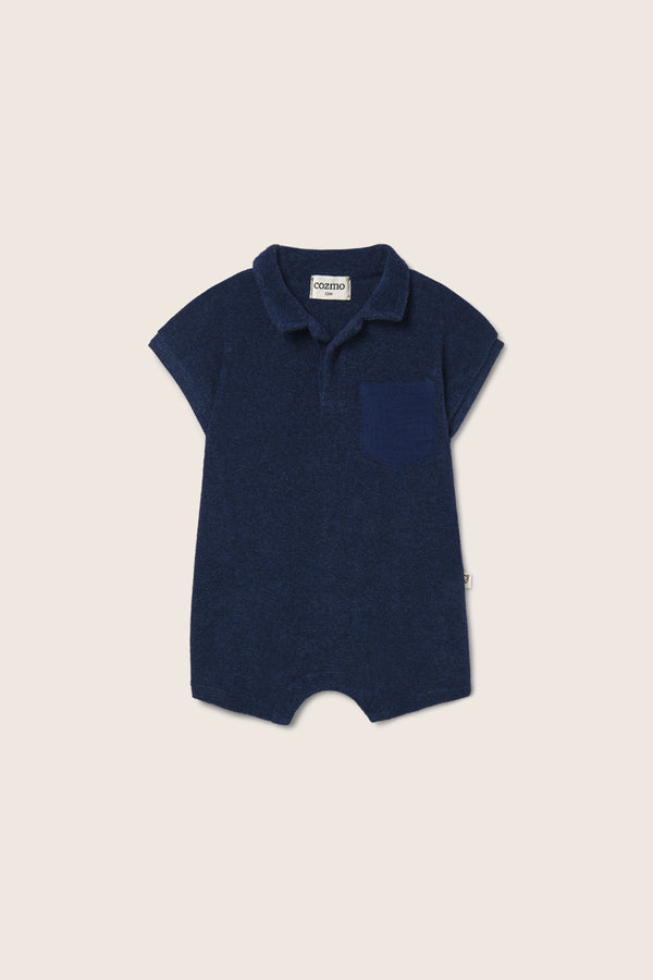 Soft Terry Cloth Jumpsuit (Navy)