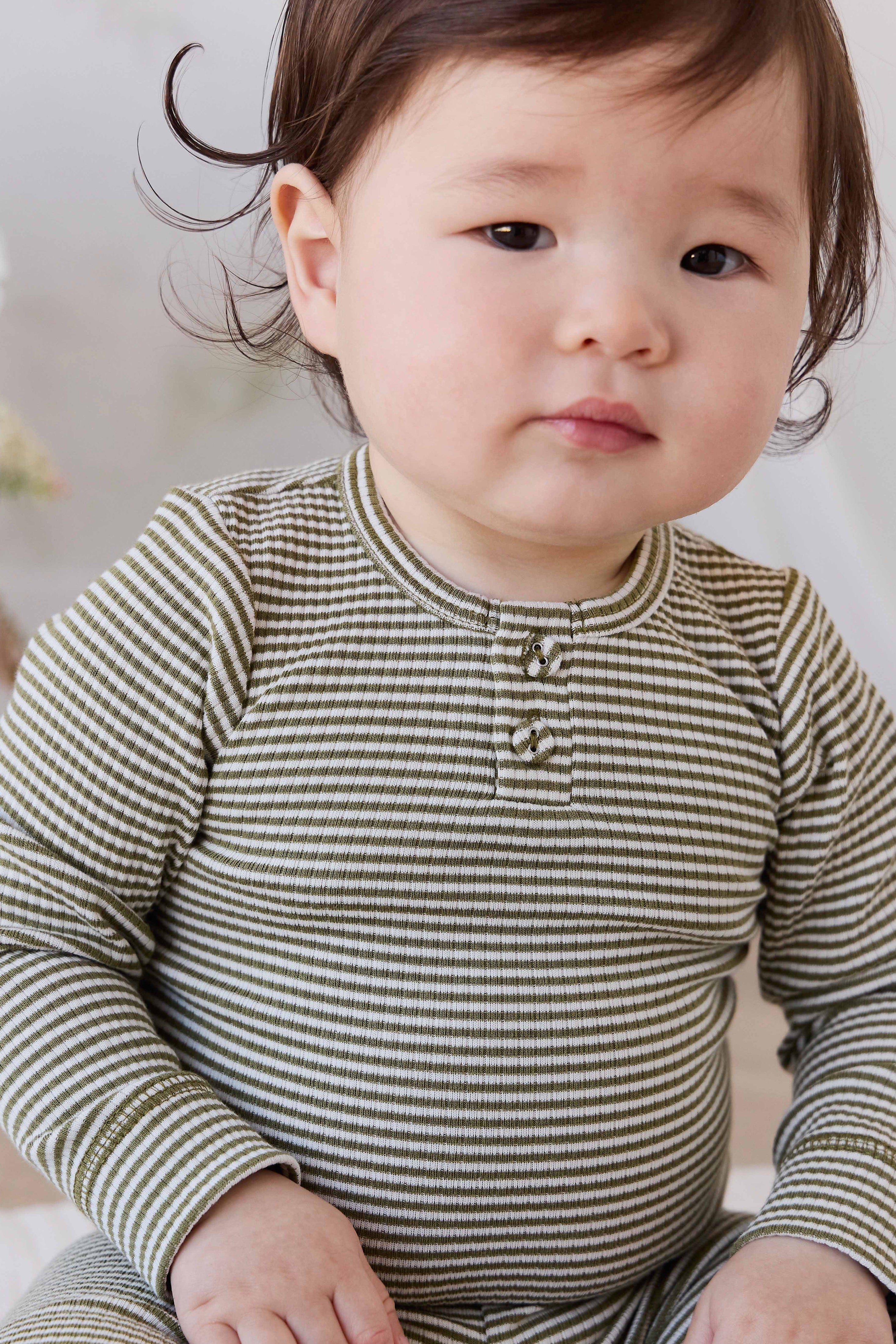 Long Sleeve Bodysuit (Petite Stripe)