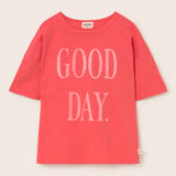 Soft Slub Cotton Print T-Shirt Good Day (Tomato)
