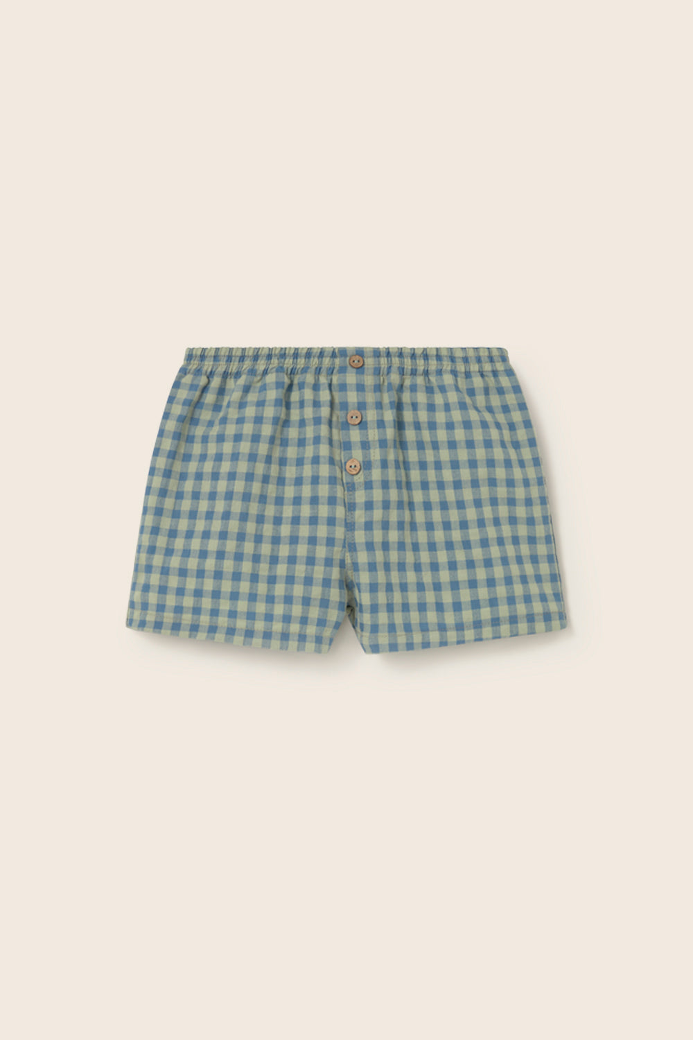 Gingham Cotton Shorts (Blue)