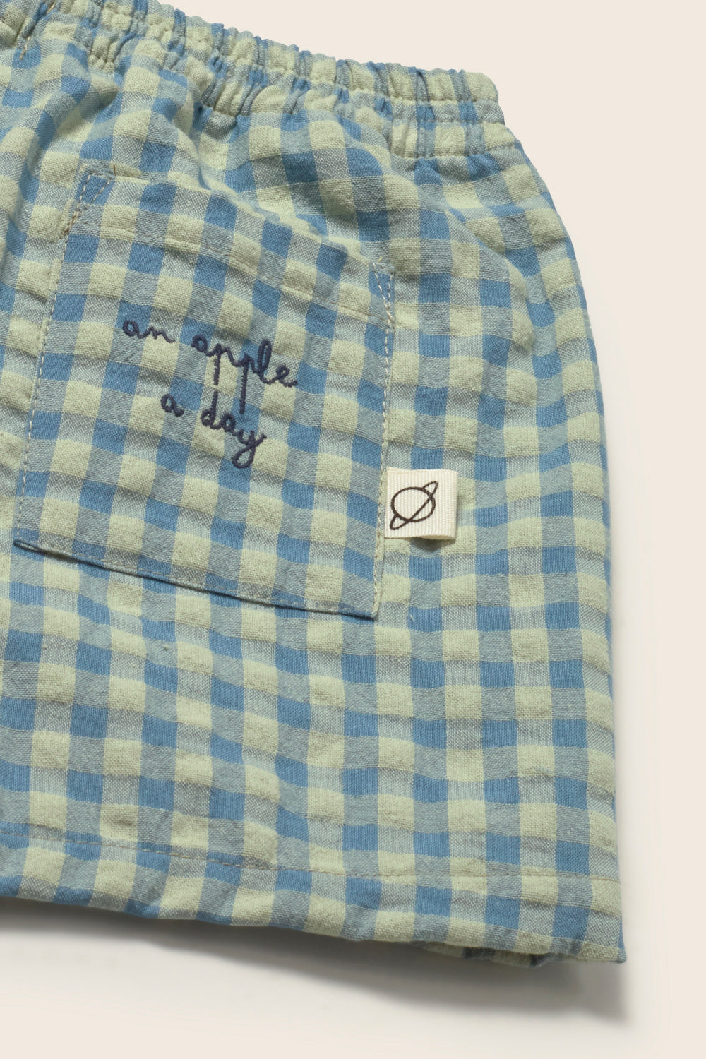 Gingham Cotton Shorts (Blue)