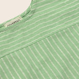 Striped Linen-Look Cotton Shirt (Green)