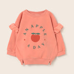 Soft Fleece Print Ruffle Sweatshirt (Rose)