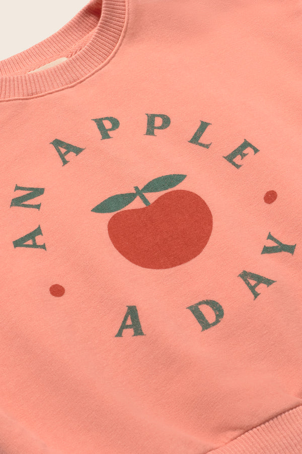 Soft Fleece Print Ruffle Sweatshirt (Rose)