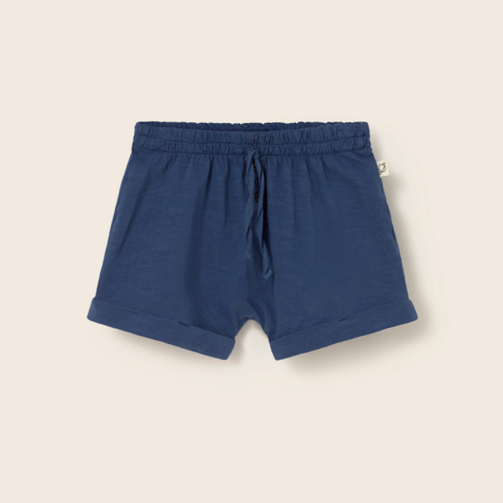 Soft Slub Cotton Shorts (Navy)