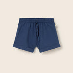 Soft Slub Cotton Shorts (Navy)