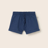 Soft Slub Cotton Shorts (Navy)