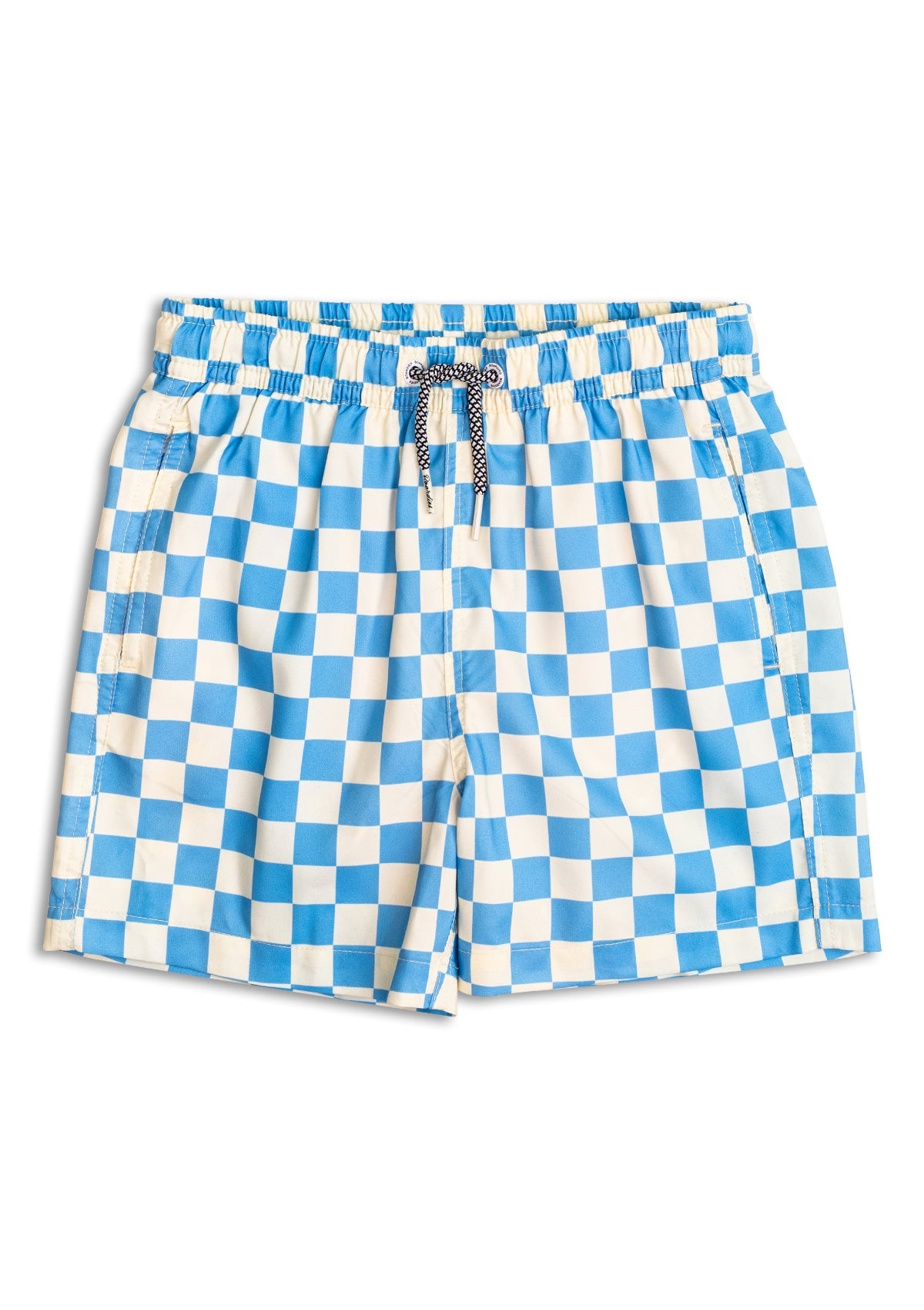 Liffy Check Kids Swim Shorts (Blue/Cream)