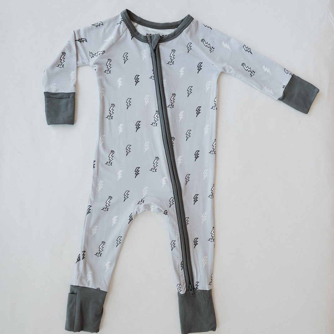 Zip Romper (Lightning Bolts)