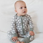 Zip Romper (Sage Blossom)