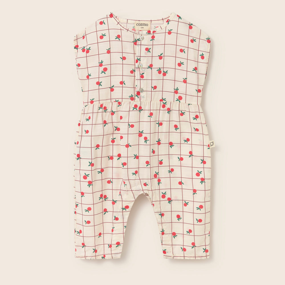Slub Fruit Poplin Jumpsuit (Ivory)