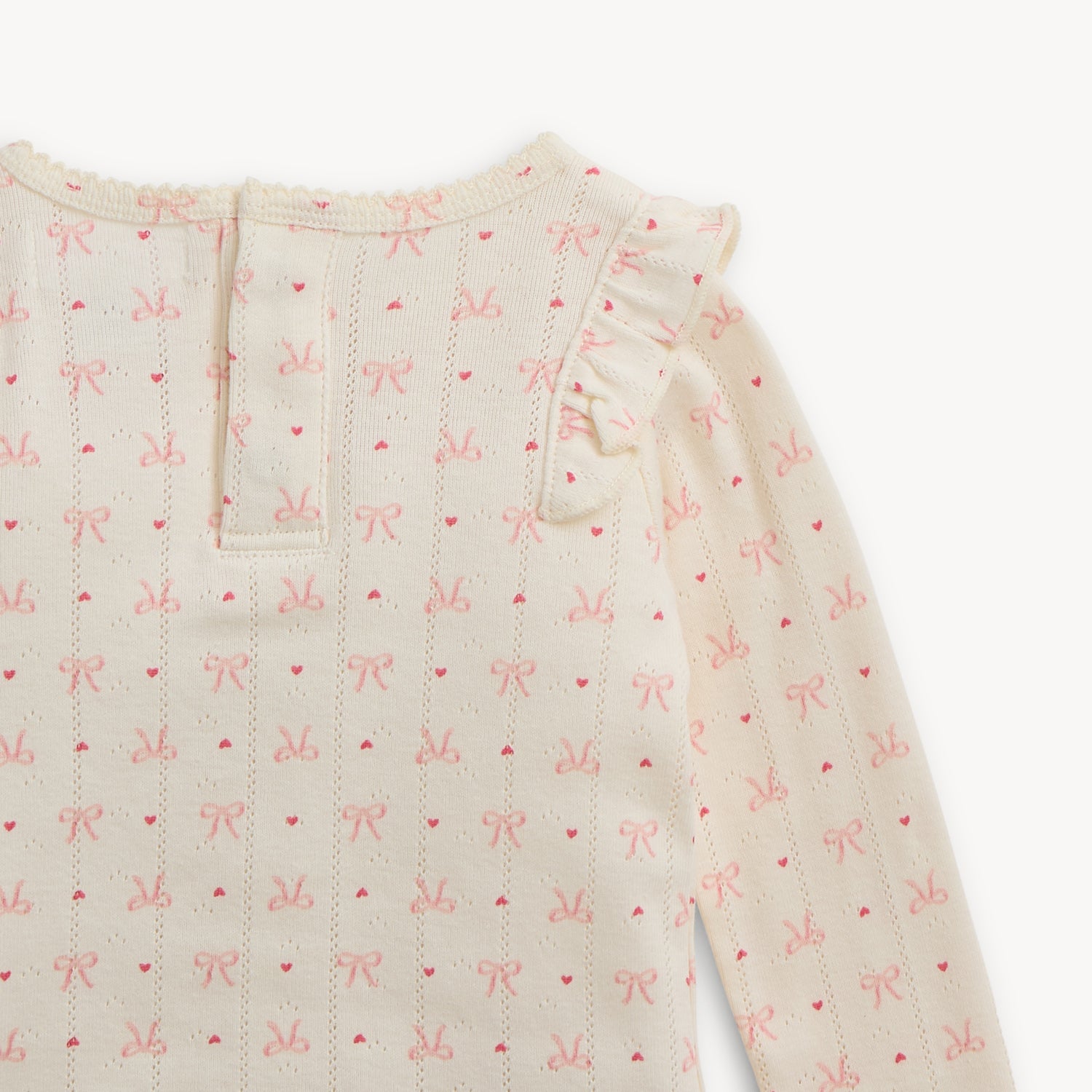 Magnetic Ruffle Long Sleeve Pajamas (Heart & Bow)
