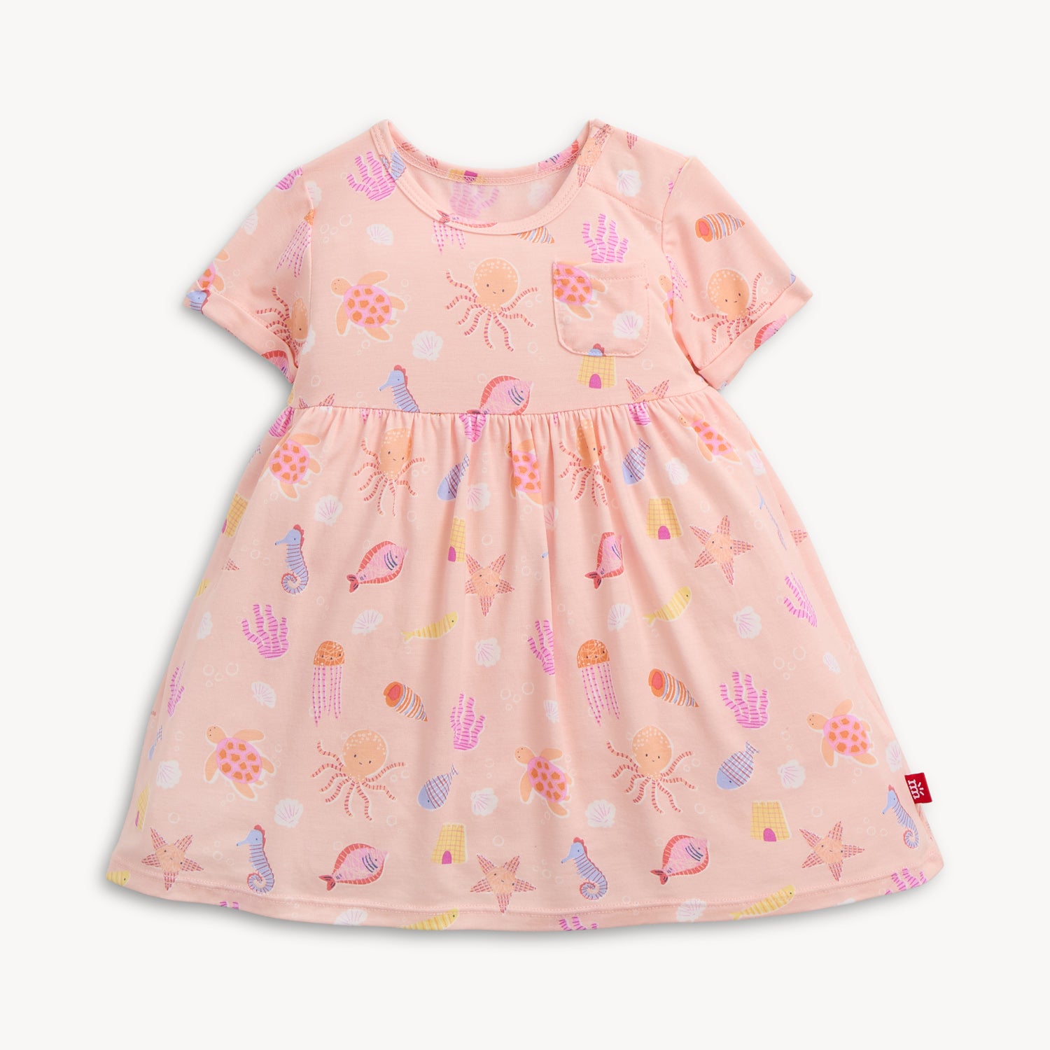 Magnetic Short Sleeve Pocket Dress (Deep Chic Pink)