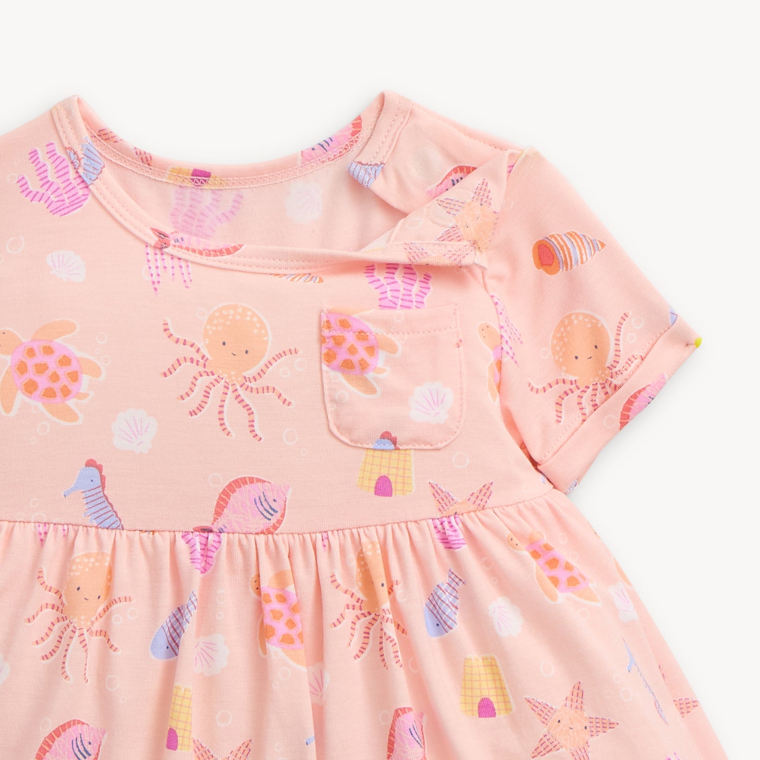 Magnetic Short Sleeve Pocket Dress (Deep Chic Pink)