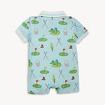 Magnetic Short Sleeve Short Polo Romper (Gopher It)