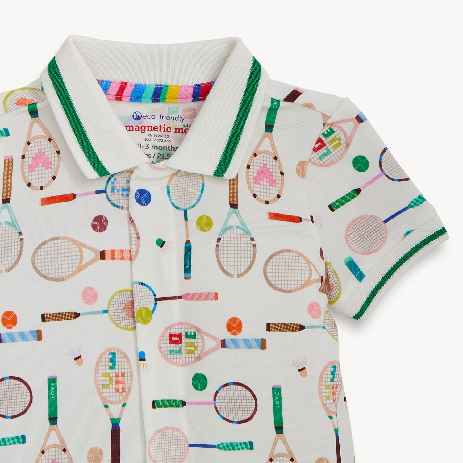 Magnetic Short Sleeve Polo Romper (Love All)