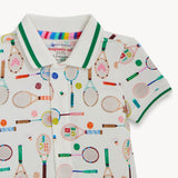 Magnetic Short Sleeve Polo Romper (Love All)
