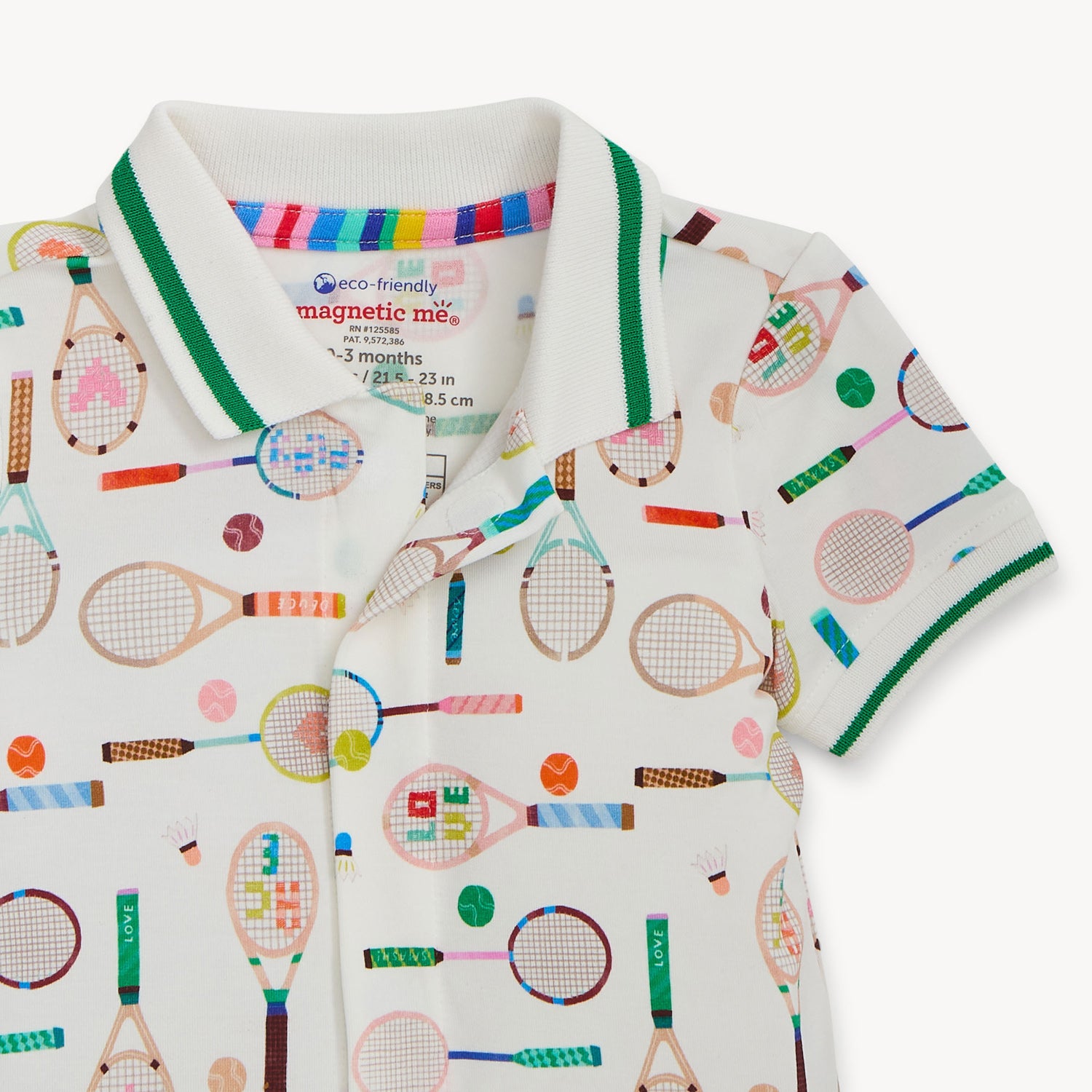 Magnetic Short Sleeve Polo Romper (Love All)