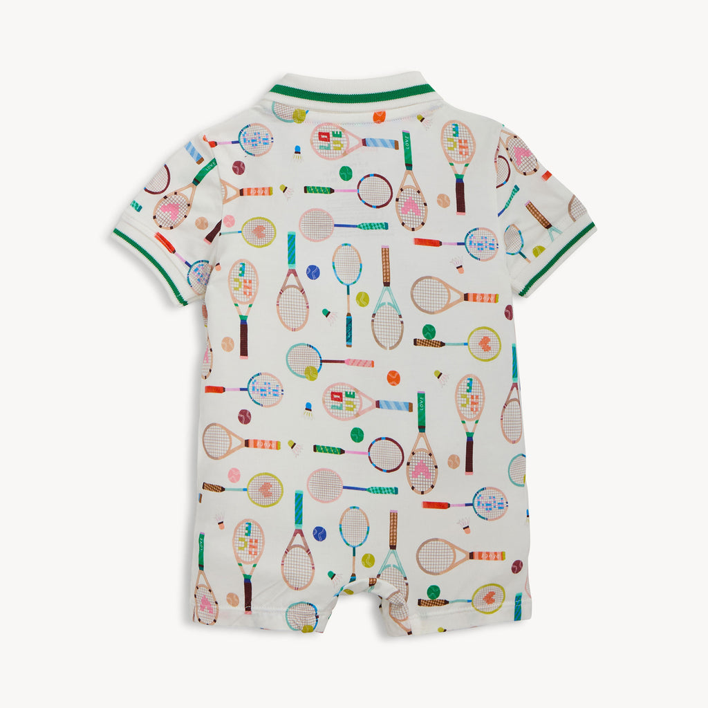 Magnetic Short Sleeve Polo Romper (Love All)