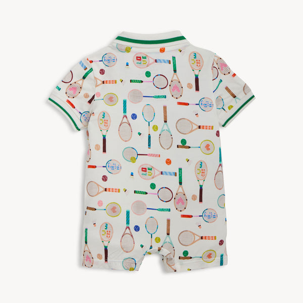 Magnetic Short Sleeve Polo Romper (Love All)