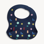 Silicone Bib (Navy Geo Print)