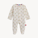 Magnetic Organic Cotton Footie (Floral Chicken Tender)