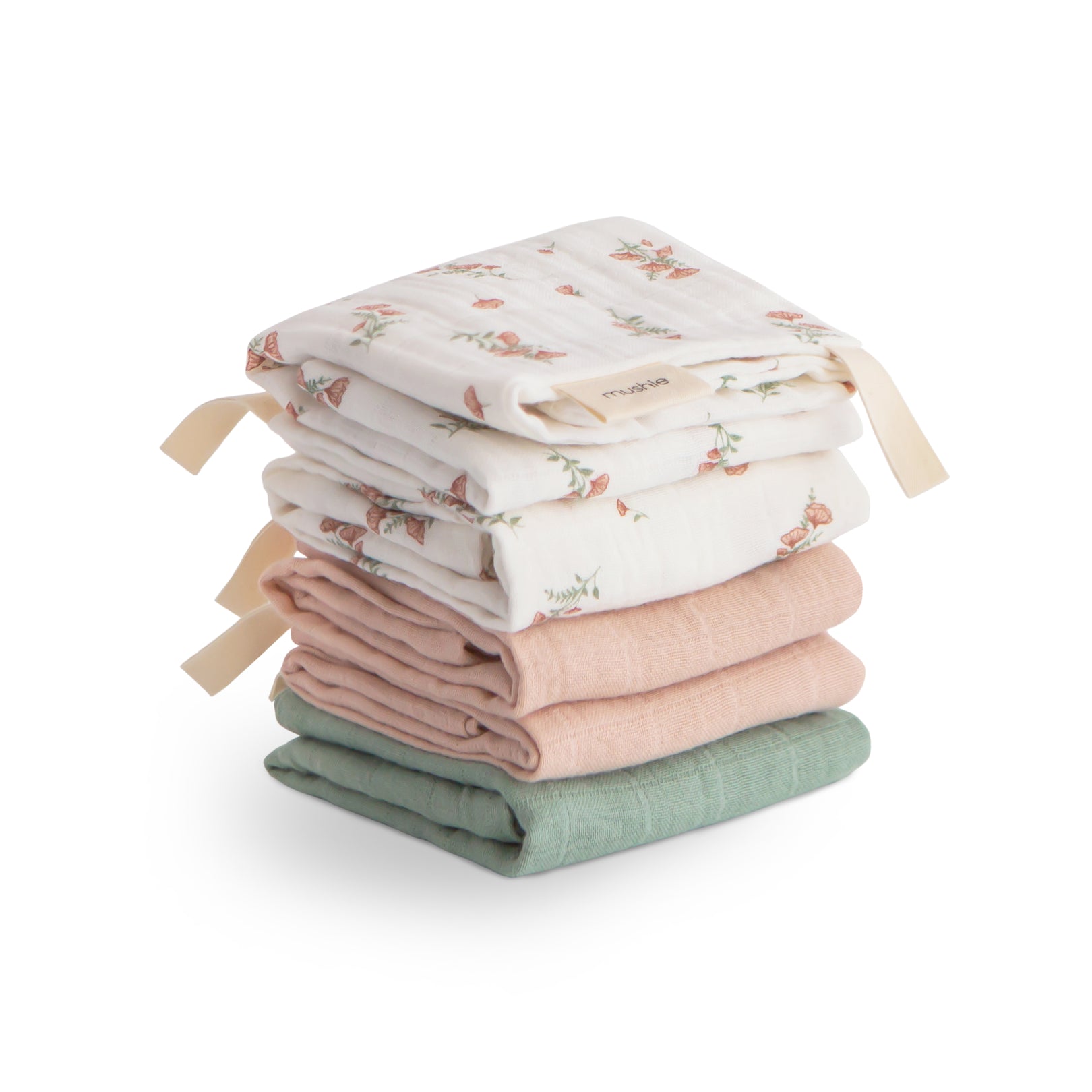 Muslin Washcloth 5-Pack (Flowers)