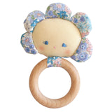Flower Baby Teether Rattle Lilly Blue