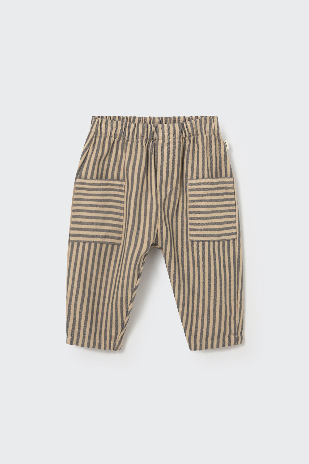 Striped Twill Baby Pants (Stone)