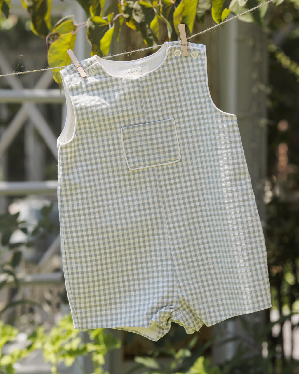 Georgie Romper (Eucalyptus Check)