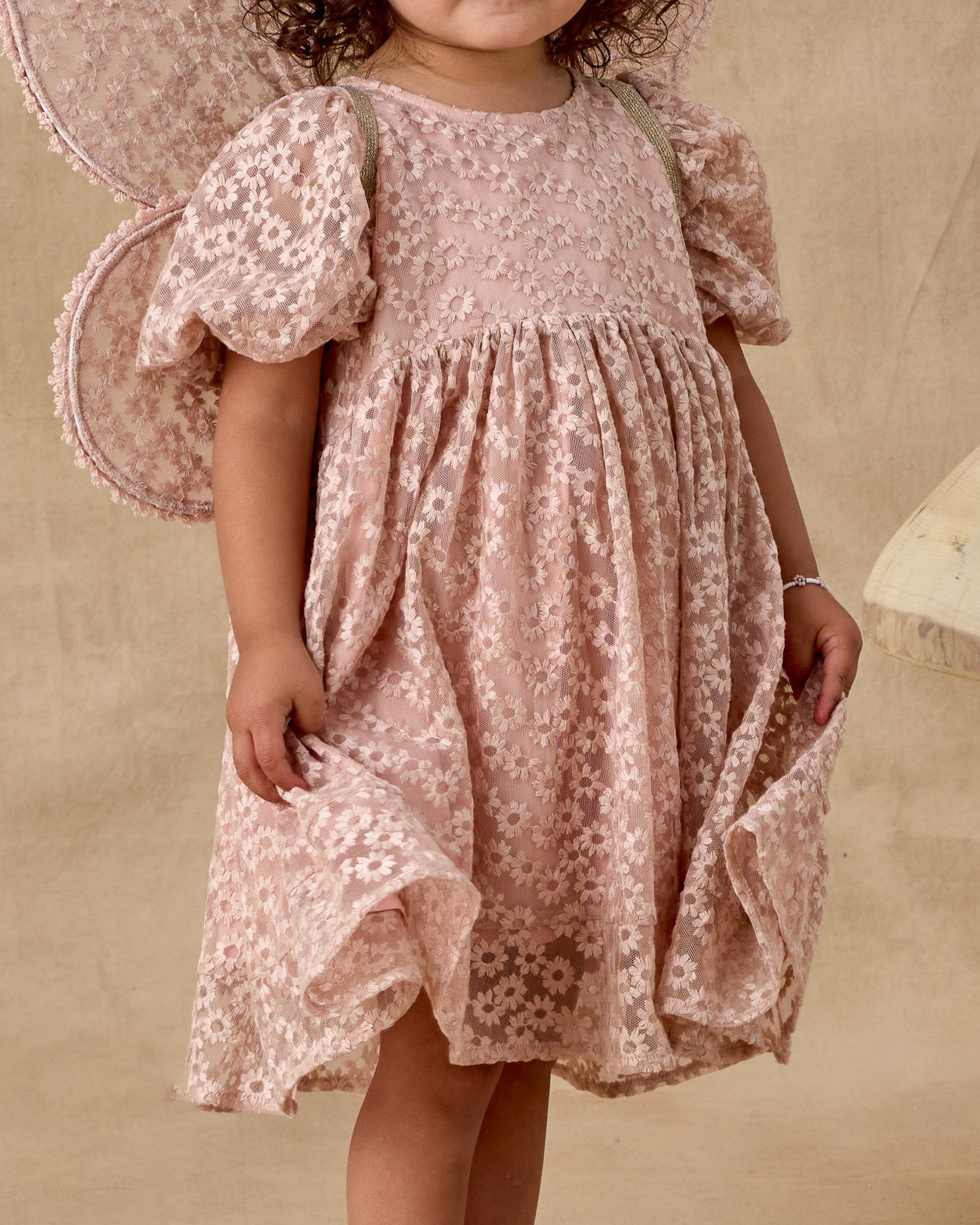 Luna Dress (Rose Embroidered Daisy)