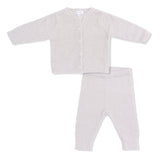 Chenille Button Down Cardigan Set (Natural)