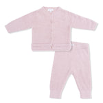 Chenille Button Down Cardigan Set (Blush)