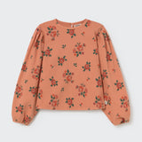 Cross Stitch Floral Flannel Blouse (Pink Sienna)