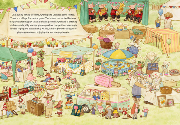 Cat Family Four Seasons