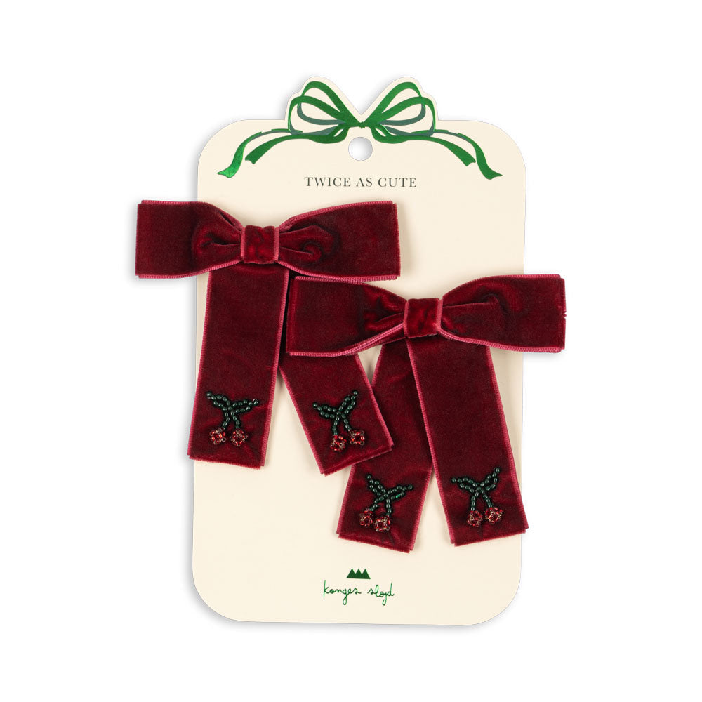 2 Pack Juliette Bow Hair Clip (Rio Red)