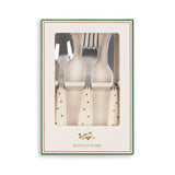 Cherry Cutlery Set (Navy Dot)