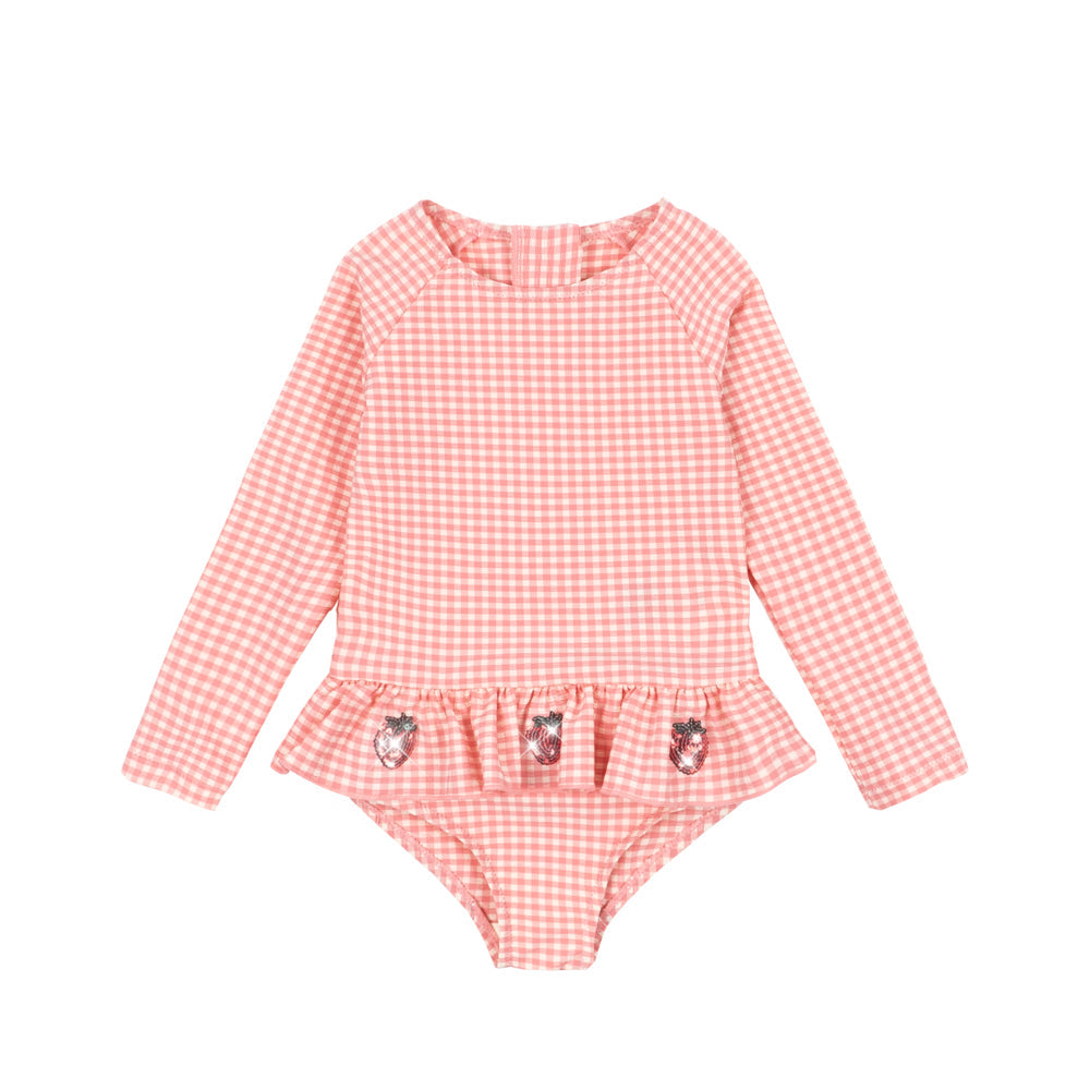 Etta Longsleeve Swimsuit (Geranium Pink)