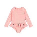 Etta Longsleeve Swimsuit (Geranium Pink)