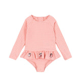 Etta Longsleeve Swimsuit (Geranium Pink)