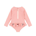 Etta Longsleeve Swimsuit (Geranium Pink)
