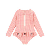 Etta Longsleeve Swimsuit (Geranium Pink)