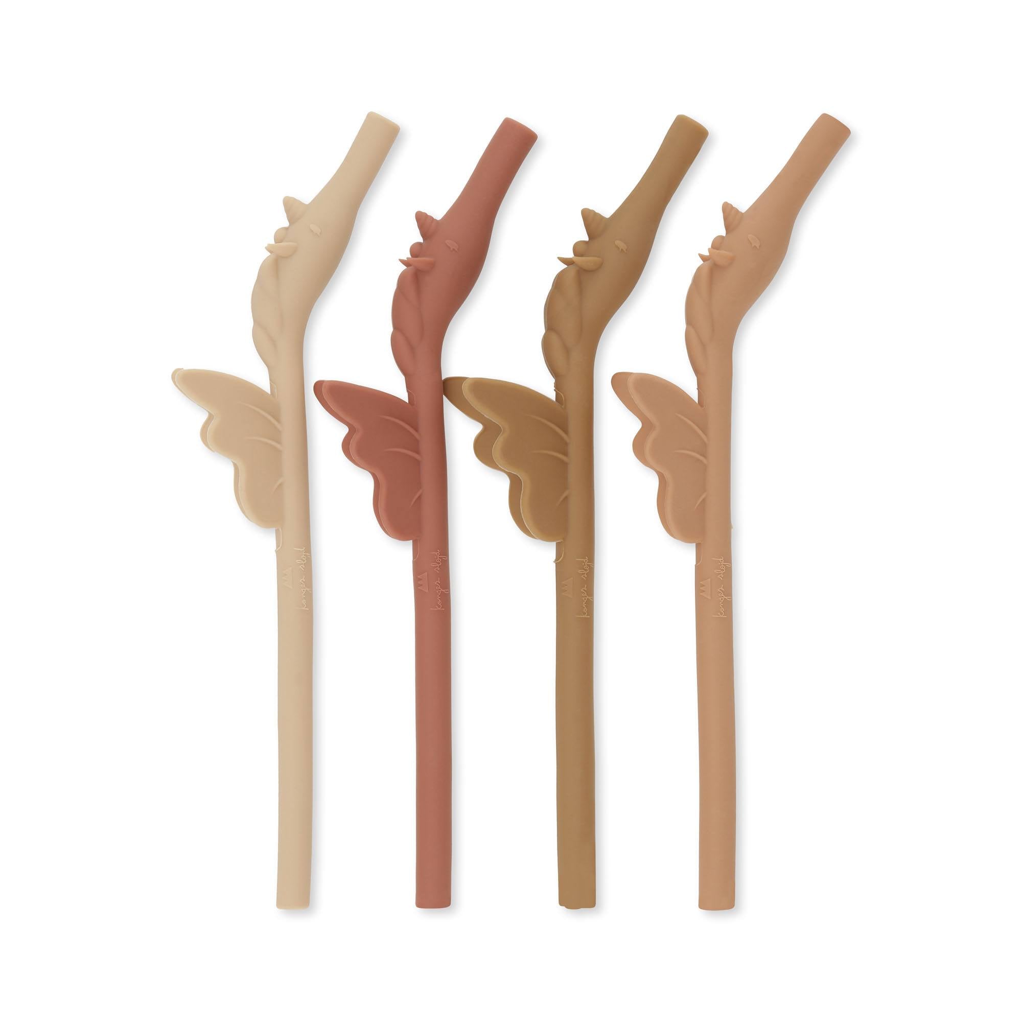 4 Pack Unicorn Silicone Straw (Rose Mix)