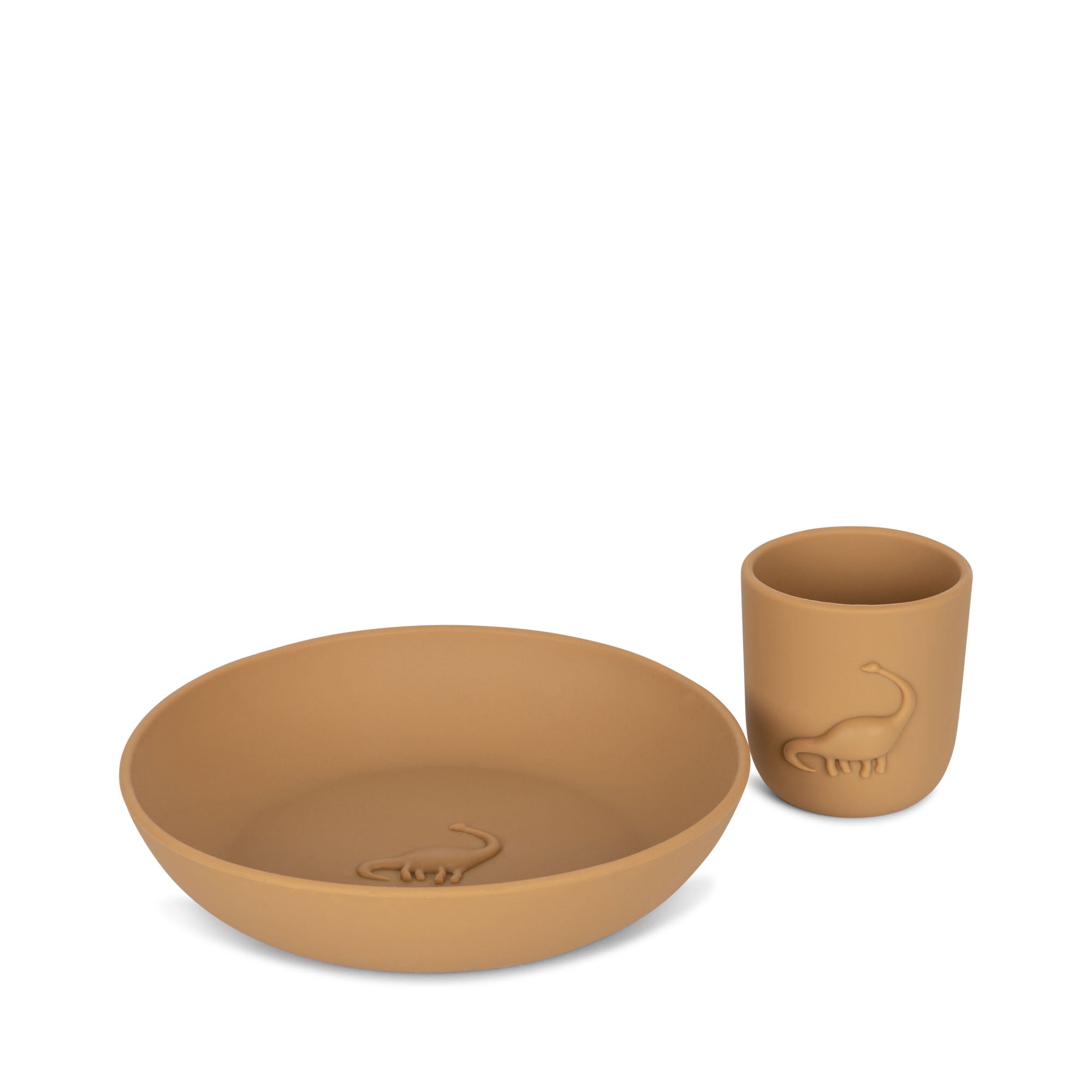 Dino Cup & Plate Set (Almond)