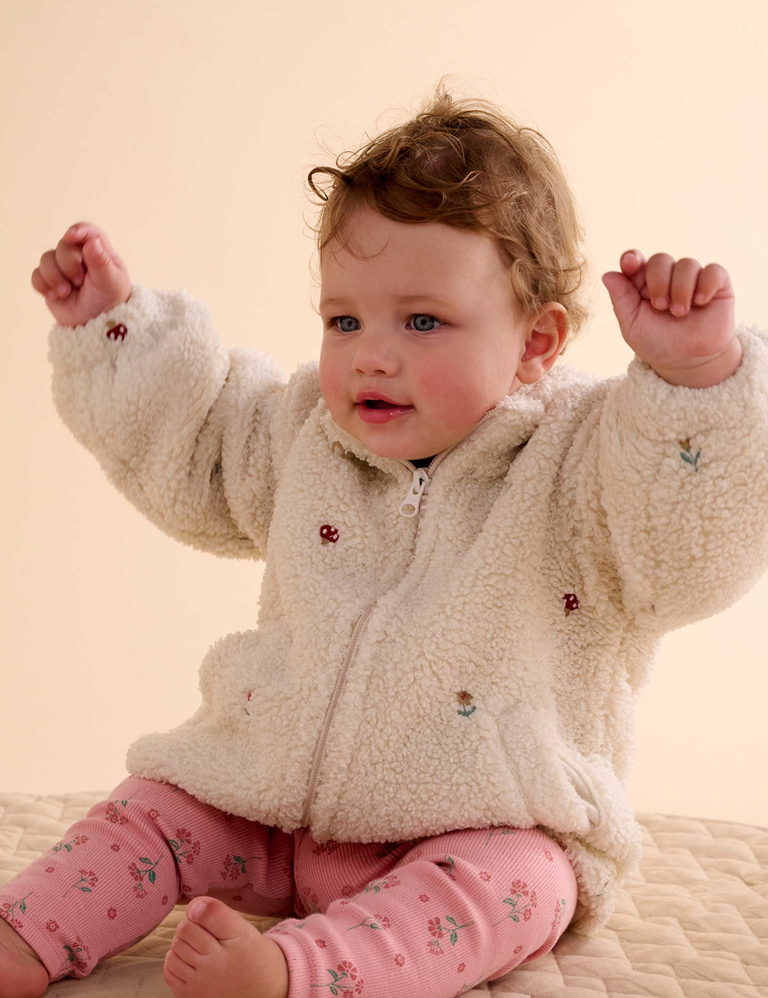 Fluffy Embroidered Jacket (Wheat Forest Broderie)